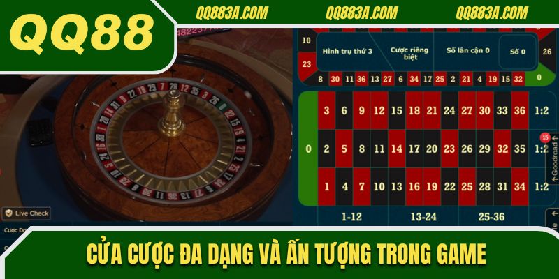 Cửa cược đa dạng và ấn tượng trong game